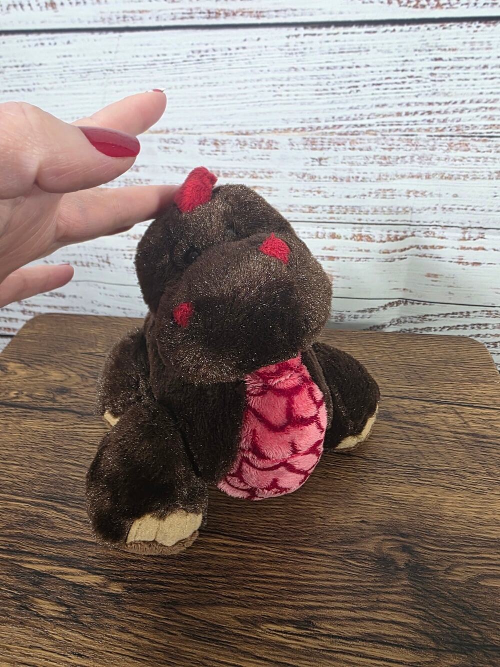 Ganz Dinosaur Cocoa Webkinz Stuffed Plush Toy Brown Pink no code